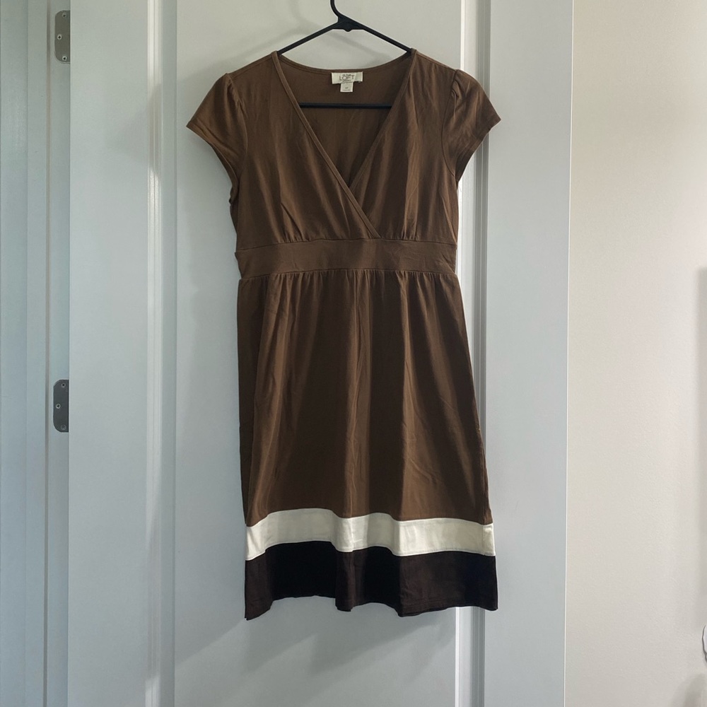 Loft Petite Neutral Mini Dress- Women’s Petite Small